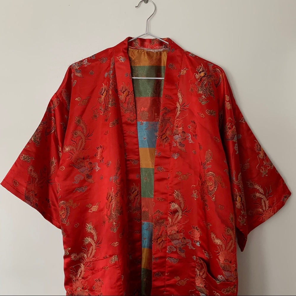 Vintage Satin Kimono Robe